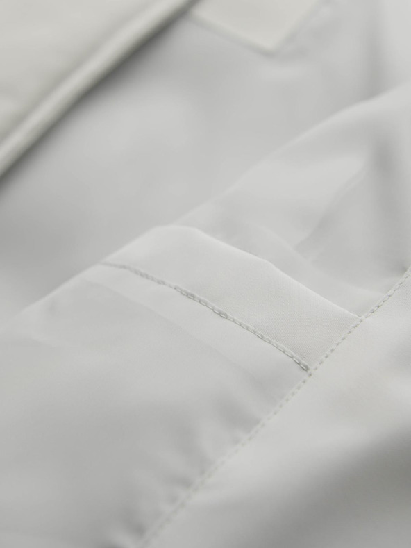 Ombre Clothing Pánska prešívaná bunda s kapucňou - svetlo sivá V4 OM-JAHP-0252 Ombre Clothing