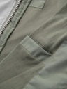 Ombre Clothing Pánska kontrastná vetrovka s kapucňou - olivovo sivá V3 OM-JANP-0228 Ombre Clothing