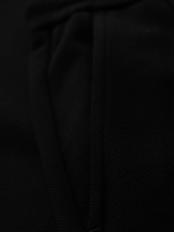 Ombre Clothing Pánske nohavice z piké úpletu s nastaviteľným pásom - čierne V2 OM-PACP-0283 Ombre Clothing