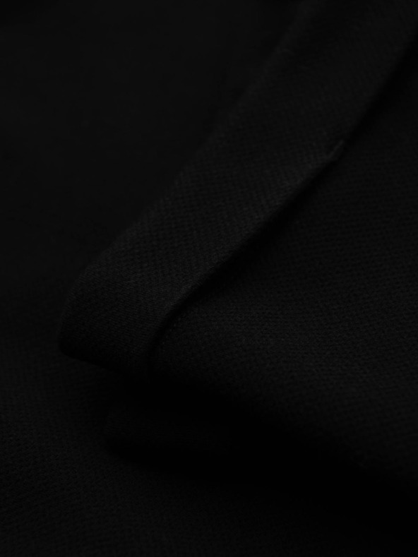 Ombre Clothing Pánske nohavice z piké úpletu s nastaviteľným pásom - čierne V2 OM-PACP-0283 Ombre Clothing