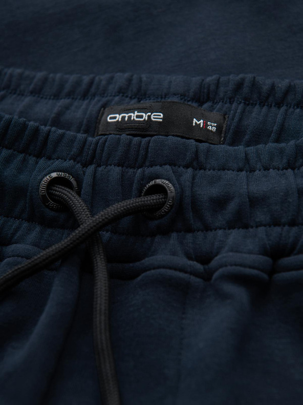 Ombre Clothing Pánske tepláky s rovnou nohavicou a gumovými detailami - tmavo modré V2 OM-PASK-0281 Ombre Clothing