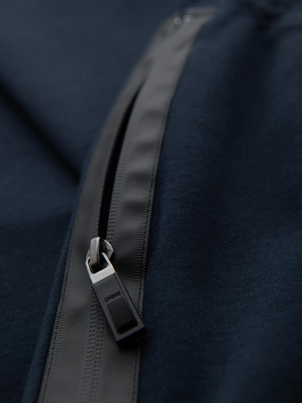 Ombre Clothing Pánske tepláky s rovnou nohavicou a gumovými detailami - tmavo modré V2 OM-PASK-0281 Ombre Clothing