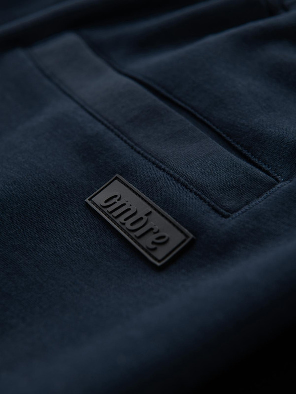 Ombre Clothing Pánske tepláky s rovnou nohavicou a gumovými detailami - tmavo modré V2 OM-PASK-0281 Ombre Clothing
