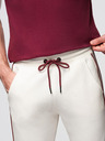 Ombre Clothing Pánske športové nohavice s lemovaním - krémové V2 OM-PASK-0284 Ombre Clothing