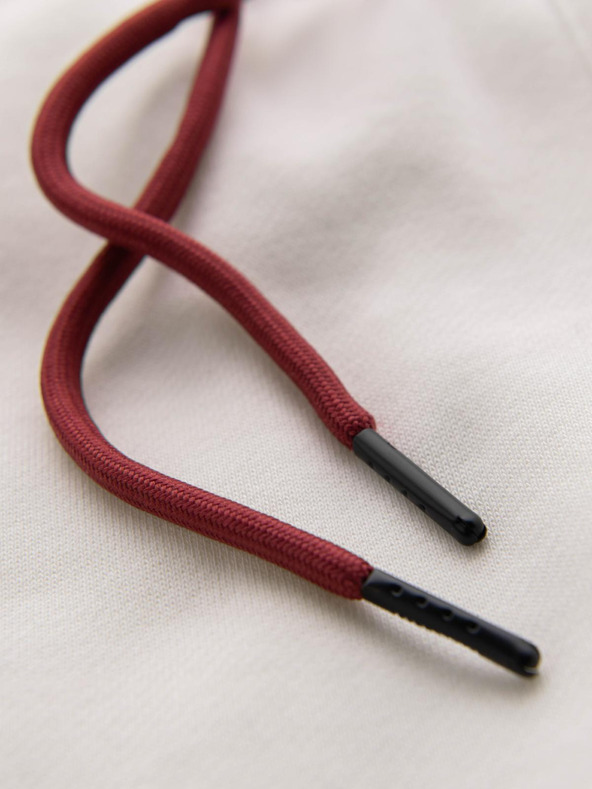 Ombre Clothing Pánske športové nohavice s lemovaním - krémové V2 OM-PASK-0284 Ombre Clothing