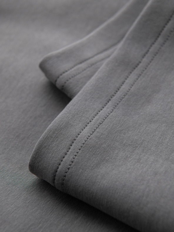 Ombre Clothing Pánske tepláky s rovnou nohavicou a gumovými detailami - sivé V3 OM-PASK-0281 Ombre Clothing