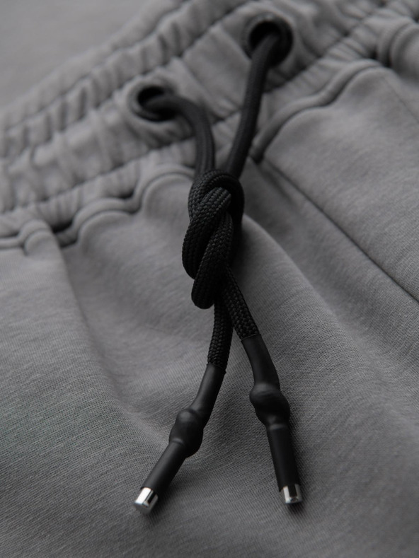 Ombre Clothing Pánske tepláky s rovnou nohavicou a gumovými detailami - sivé V3 OM-PASK-0281 Ombre Clothing