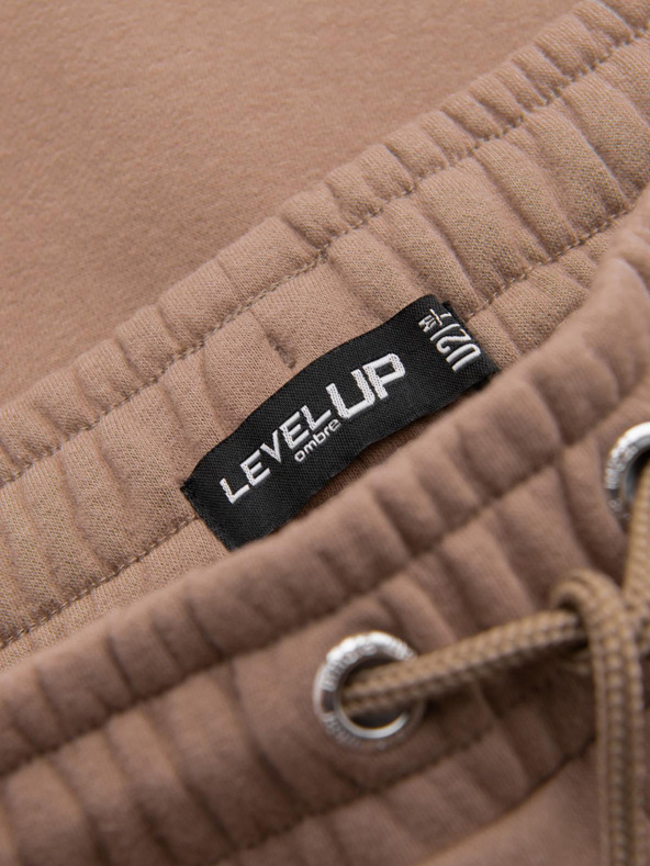 Ombre Clothing Klasické unisex tepláky so žebrovanými manžetami - hnedé V16 OU-PSBC-0100 Ombre Clothing