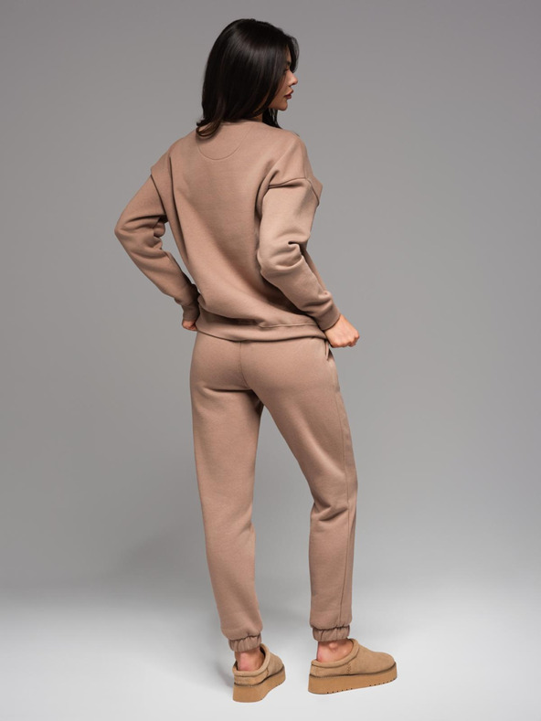 Ombre Clothing Klasické unisex tepláky so žebrovanými manžetami - hnedé V16 OU-PSBC-0100 Ombre Clothing