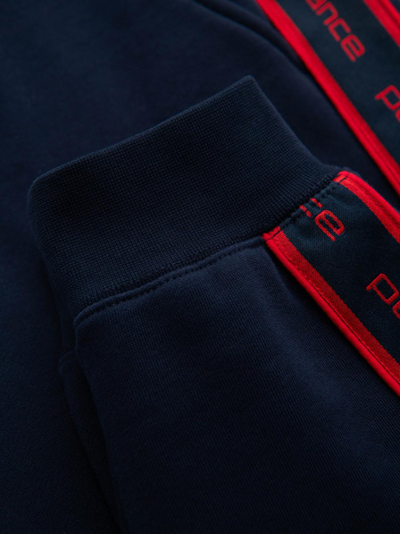 Ombre Clothing Pánske športové nohavice s lemovaním - tmavo modré V3 OM-PASK-0284 Ombre Clothing