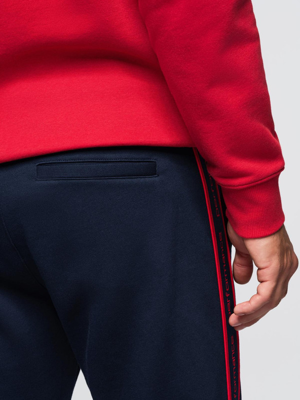 Ombre Clothing Pánske športové nohavice s lemovaním - tmavo modré V3 OM-PASK-0284 Ombre Clothing