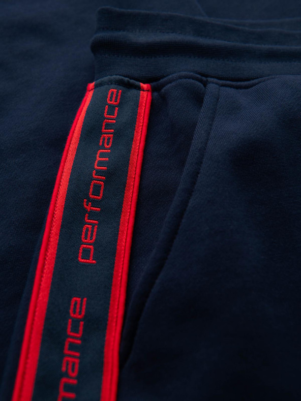 Ombre Clothing Pánske športové nohavice s lemovaním - tmavo modré V3 OM-PASK-0284 Ombre Clothing