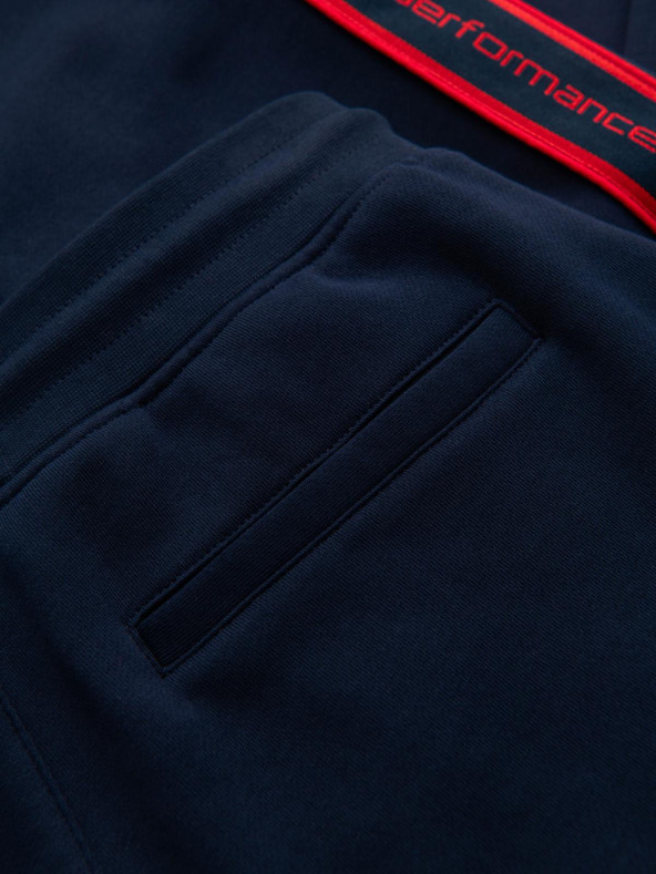 Ombre Clothing Pánske športové nohavice s lemovaním - tmavo modré V3 OM-PASK-0284 Ombre Clothing