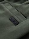 Ombre Clothing Pánske tepláky s rovnou nohavicou a gumovými detailami - tmavo olivovo zelené V4 OM-PASK-0281 Ombre Clothing