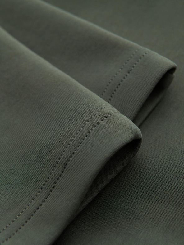 Ombre Clothing Pánske tepláky s rovnou nohavicou a gumovými detailami - tmavo olivovo zelené V4 OM-PASK-0281 Ombre Clothing