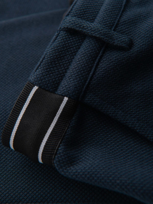 Ombre Clothing Pánske pletené nohavice s pružným pásom - tmavo modré V3 OM-PACP-0116 Ombre Clothing