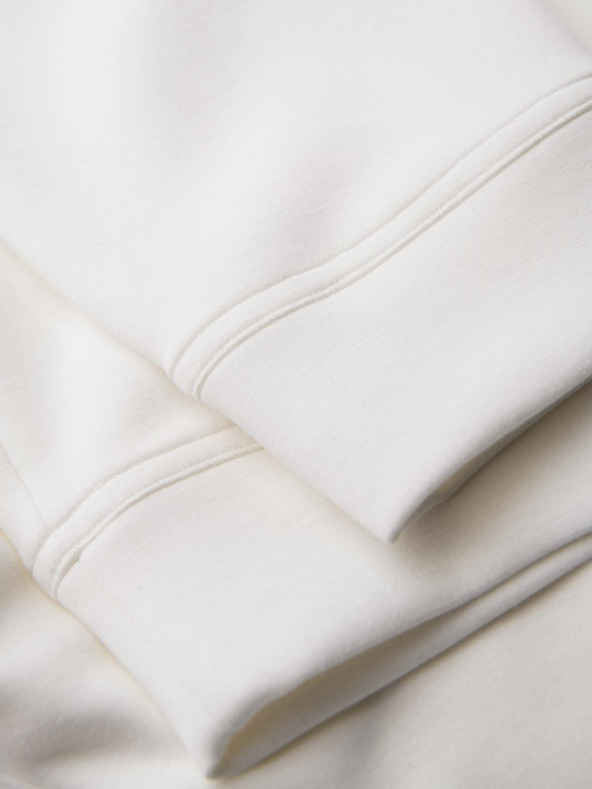 Ombre Clothing Pánske tepláky so žebrovanými nohavicami a gumovým potlačou - biele V2 OM-PASK-0223 Ombre Clothing