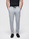 Ombre Clothing Pánske pletené nohavice s pružným pásom - svetlo sivé V1 OM-PACP-0116 Ombre Clothing