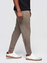 Ombre Clothing Pánske tepláky so žebrovanými nohavicami a gumovým potlačou - popol V3 OM-PASK-0223 Ombre Clothing