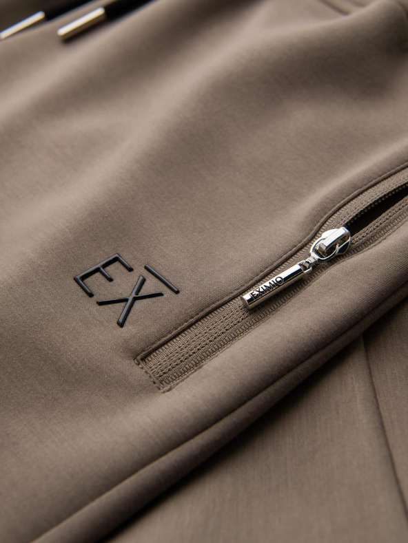 Ombre Clothing Pánske tepláky so žebrovanými nohavicami a gumovým potlačou - popol V3 OM-PASK-0223 Ombre Clothing