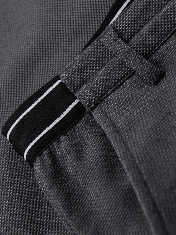 Ombre Clothing Pánske pletené nohavice s elastickým pásom - tmavo sivé V2 OM-PACP-0116 Ombre Clothing