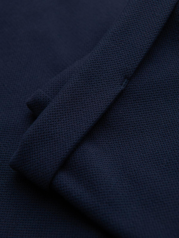 Ombre Clothing Pánske nohavice z piké úpletu s nastaviteľným pásom - tmavo modré V1 OM-PACP-0283 Ombre Clothing