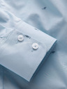 Ombre Clothing Pánska klasická bavlnená košeľa SLIM FIT s mikro vzorom - biela V1 K696 Ombre Clothing