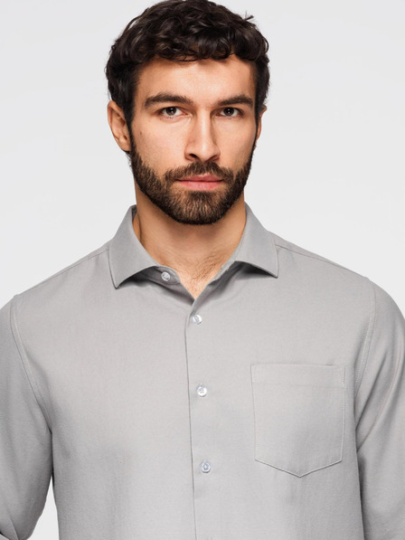 Ombre Clothing Pánska košeľa klasického regular fit strihu - sivá V1 K694 Ombre Clothing