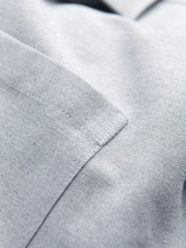 Ombre Clothing Pánska košeľa klasického regular fit strihu - sivá melanž V2 K694 Ombre Clothing