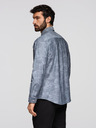 Ombre Clothing Klasická pánska flanelová bavlnená košeľa s kvetinami - sivá V3 K701 Ombre Clothing
