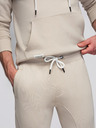 Ombre Clothing Pánska bavlnená tepláková súprava mikina s vreckom na bruchu + nohavice jogger - svetlo béžová V1 Z121 Ombre Clothing