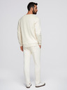 Ombre Clothing Pánska tepláková súprava mikina s okrúhlym výstrihom + nohavice regular fit - krémová V11 Z122 Ombre Clothing