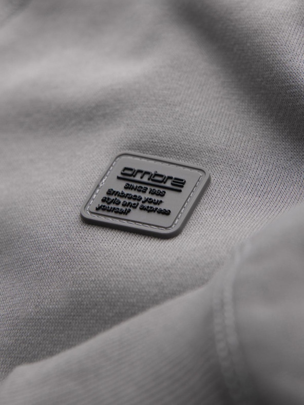 Ombre Clothing Pánska klasická mikina s okrúhlym výstrihom - sivá V4 OM-SSNZ-0243 Ombre Clothing