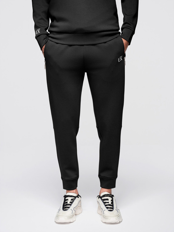 Ombre Clothing Pánska tepláková súprava mikina so stojačekom + nohavice jogger - čierna V1 Z117 Ombre Clothing