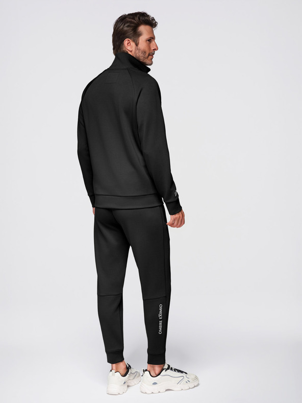 Ombre Clothing Pánska tepláková súprava mikina so stojačekom + nohavice jogger - čierna V1 Z117 Ombre Clothing