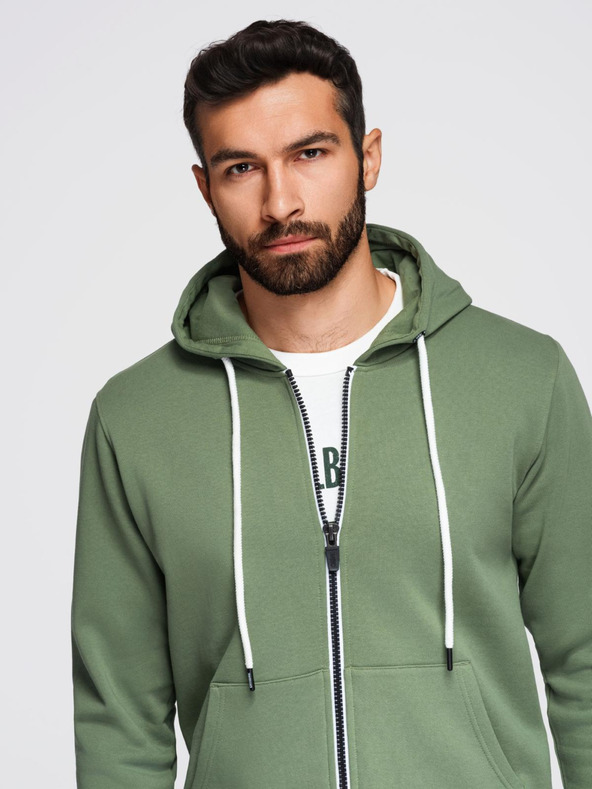 Ombre Clothing Pánska tepláková súprava mikina s kapucňou + nohavice jogger - svetlo zelená V3 Z119 Ombre Clothing