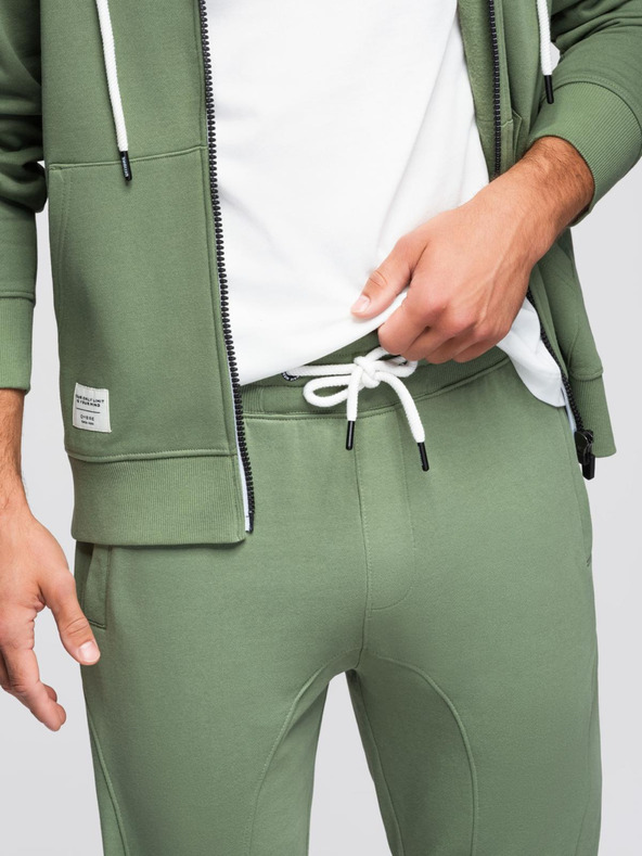 Ombre Clothing Pánska tepláková súprava mikina s kapucňou + nohavice jogger - svetlo zelená V3 Z119 Ombre Clothing