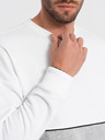 Ombre Clothing Pánska mikina OVERSIZE v kontrastnej farebnej kombinácii - biela a sivá V1 B1673 Ombre Clothing