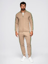 Ombre Clothing Pánska mikináčková súprava elastická mikina + tepláky jogger - svetlo hnedá V1 Z113 Ombre Clothing