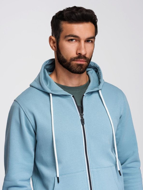 Ombre Clothing Pánska tepláková súprava mikina s kapucňou + nohavice jogger - svetlo modrá V7 Z119 Ombre Clothing