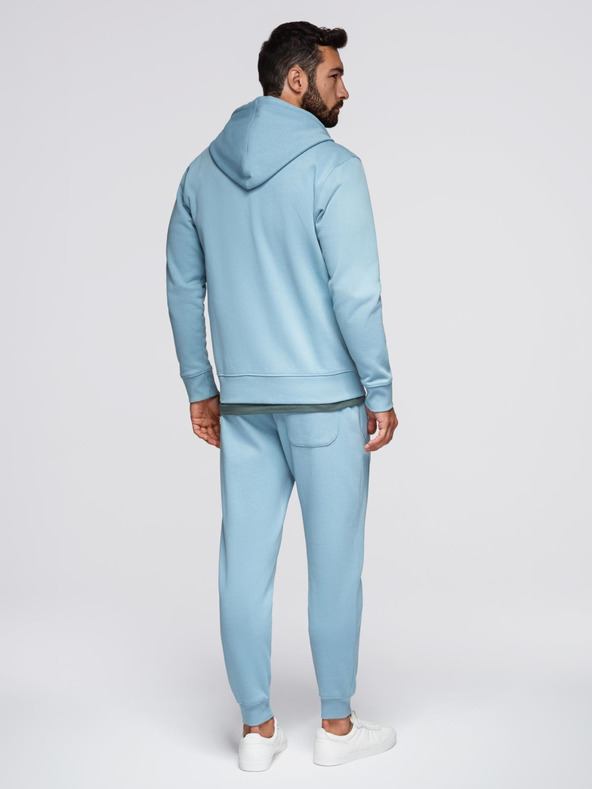 Ombre Clothing Pánska tepláková súprava mikina s kapucňou + nohavice jogger - svetlo modrá V7 Z119 Ombre Clothing