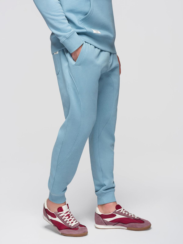 Ombre Clothing Pánska bavlnená tepláková súprava mikina + nohavice jogger - modrá V7 Z121 Ombre Clothing