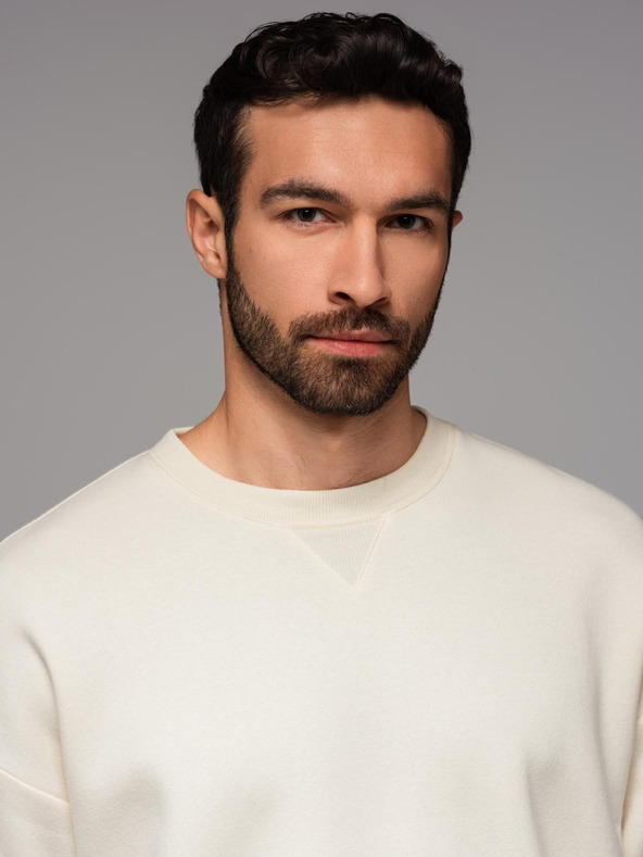 Ombre Clothing UNISEX tepláková súprava mikina + šortky - krémová V2 Z108 Ombre Clothing