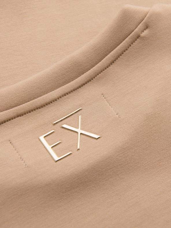 Ombre Clothing Pánska mikina s lesklým potlačou na hrudi - béžová V3 OM-SNBC-0199 Ombre Clothing