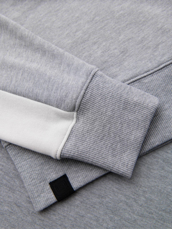 Ombre Clothing Pánska mikina s kontrastným lemovaním a raglánovými rukávmi - sivý melír V2 OM-SSNZ-0200 Ombre Clothing