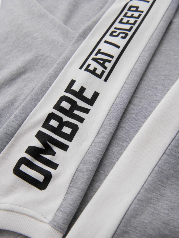 Ombre Clothing Pánska mikina s kontrastným lemovaním a raglánovými rukávmi - sivý melír V2 OM-SSNZ-0200 Ombre Clothing