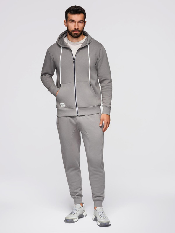 Ombre Clothing Pánska tepláková súprava mikina s kapucňou + nohavice jogger - sivá V8 Z119 Ombre Clothing