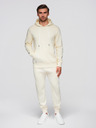 Ombre Clothing Pánska bavlnená tepláková súprava klokaní mikina + nohavice jogger - krémová V11 Z121 Ombre Clothing