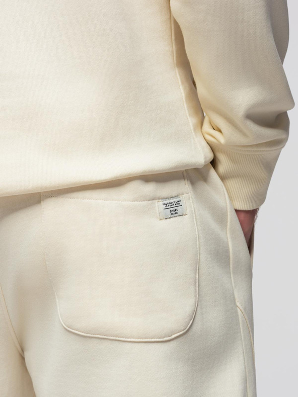 Ombre Clothing Pánska bavlnená tepláková súprava klokaní mikina + nohavice jogger - krémová V11 Z121 Ombre Clothing