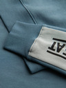 Ombre Clothing Pánska mikina s kontrastným lemovaním a raglánovými rukávmi - zbleštená tyrkysová V4 OM-SSNZ-0200 Ombre Clothing
